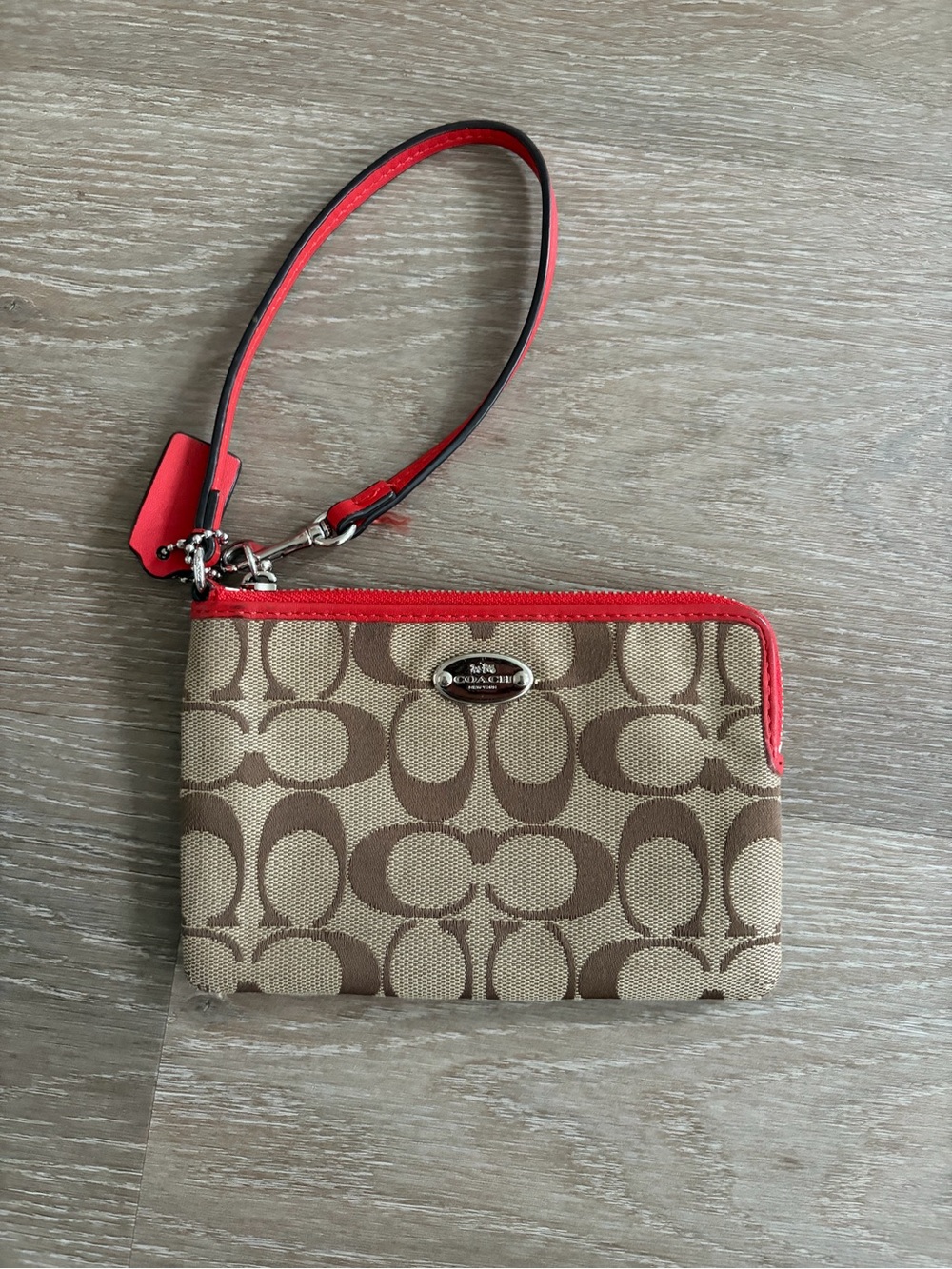 Coach Signature Canvas Wristlet